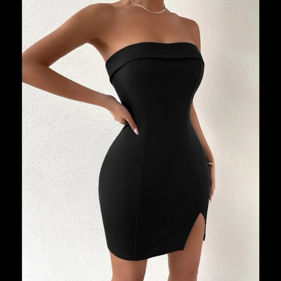 NWOT | Split Hem Tube Bodycon Dress - Picture 4 of 6